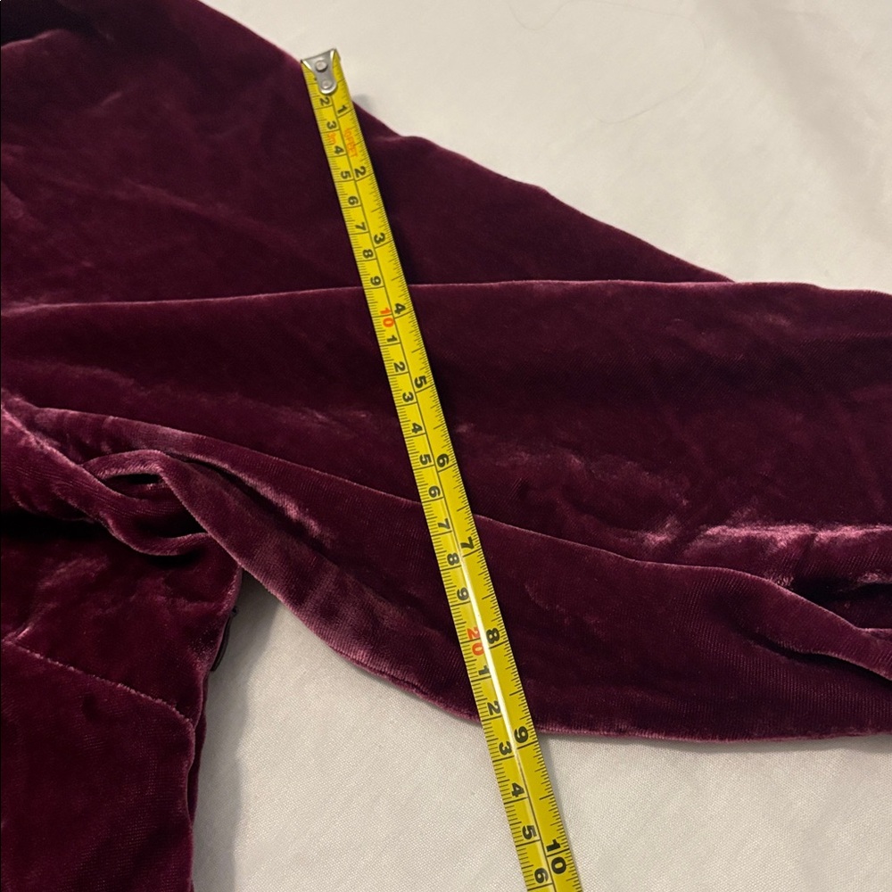 Boden Plum Velvet Open Back Mini Dress SZ 14 rhinestone button long sleeve lined - Picture 10 of 16